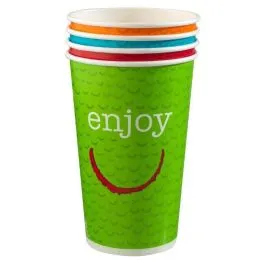 50 Gobelets Carton Boissons Froides 40cl 4 couleurs