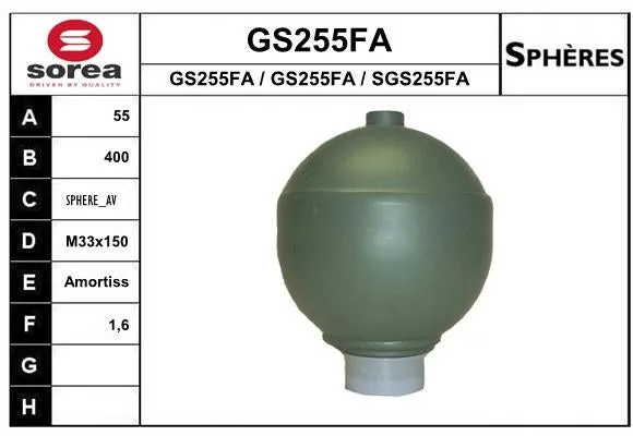 Accumulateur de, Ressort de suspension SNRA GS255FA 