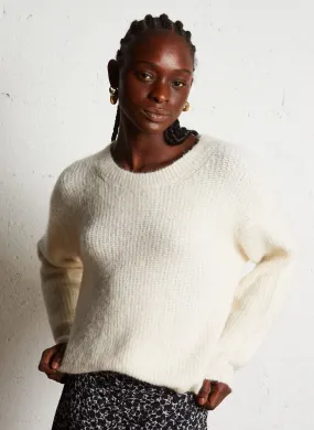 AMERICAN VINTAGE  Pull col rond en laine mélangée east - Beige