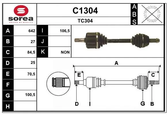 Arbre de transmission SNRA C1304 