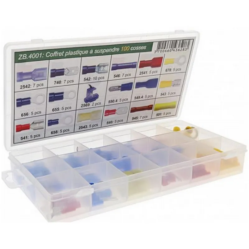 ASSORTIMENT  DE 100 COSSES ELECTRIQUES ISOLEES A SERTIR 