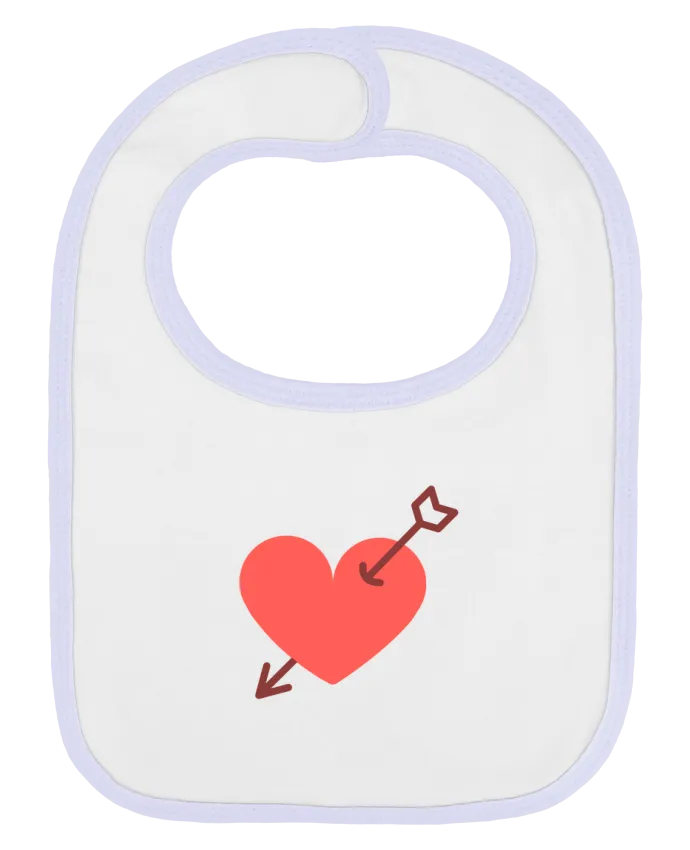 Bavoir bébé uni coeur percé par Nana