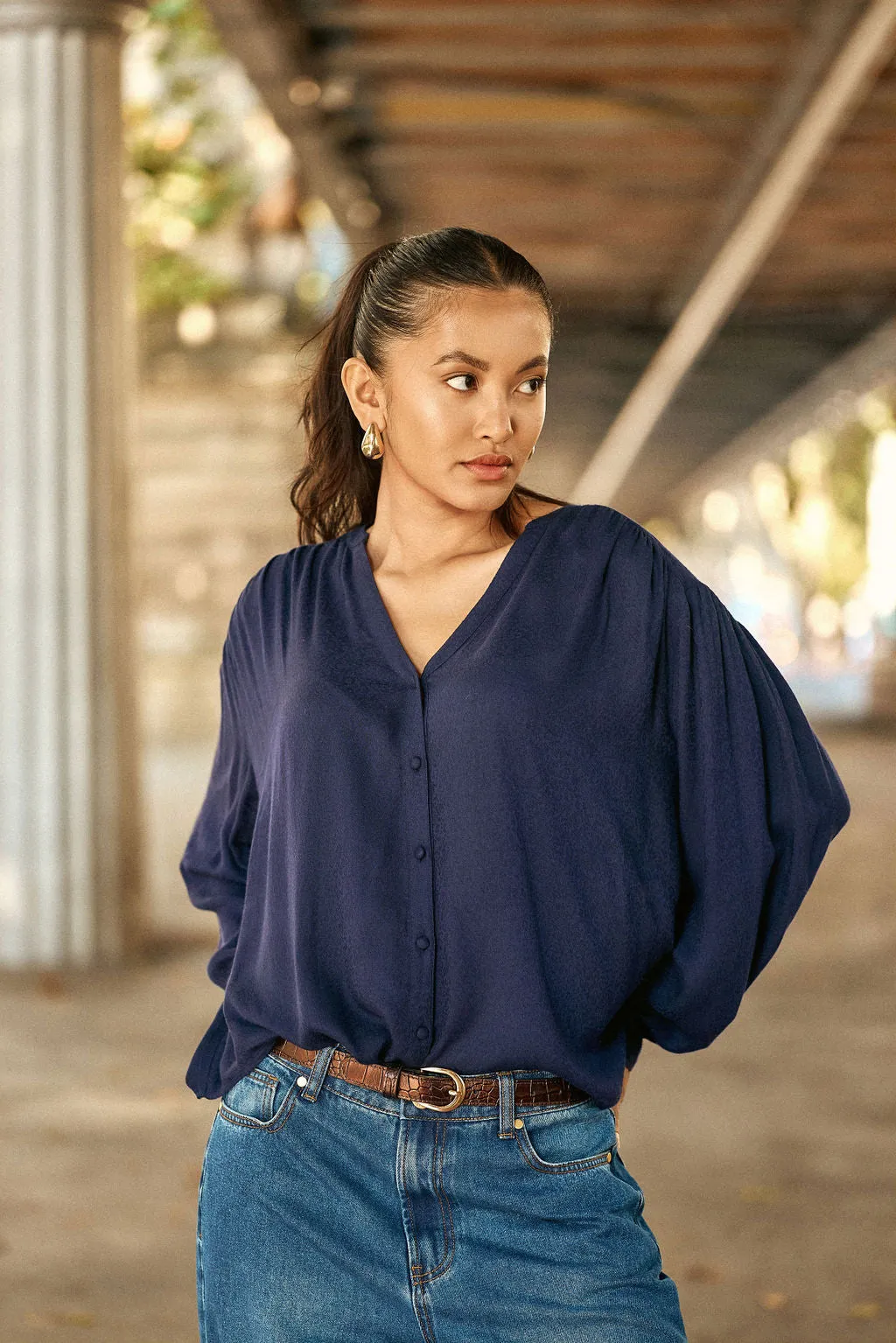 Blouse ample Bolia - Marine