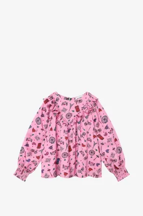 Blouse en viscose fille imprimée