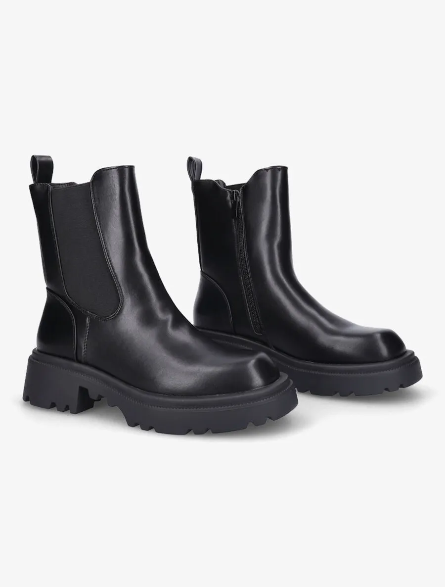 Boots élastiquées unies - Noir