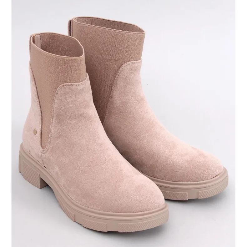 Bottines Chelsea femme Mead Kaki beige