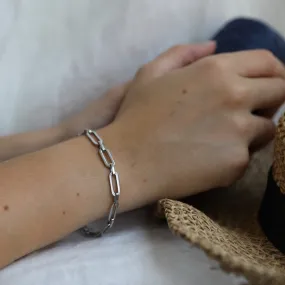 Bracelet Lara - grosse maille argent