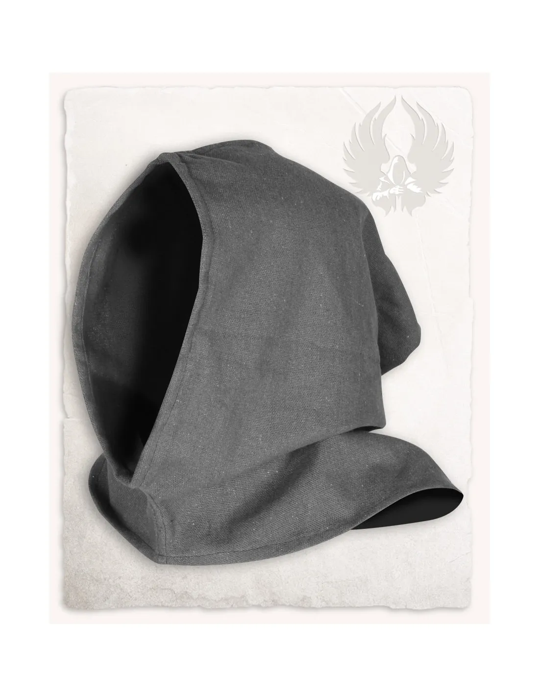 Capuche Bron vintage en toile de coton grise ⚔️ Boutique Épées