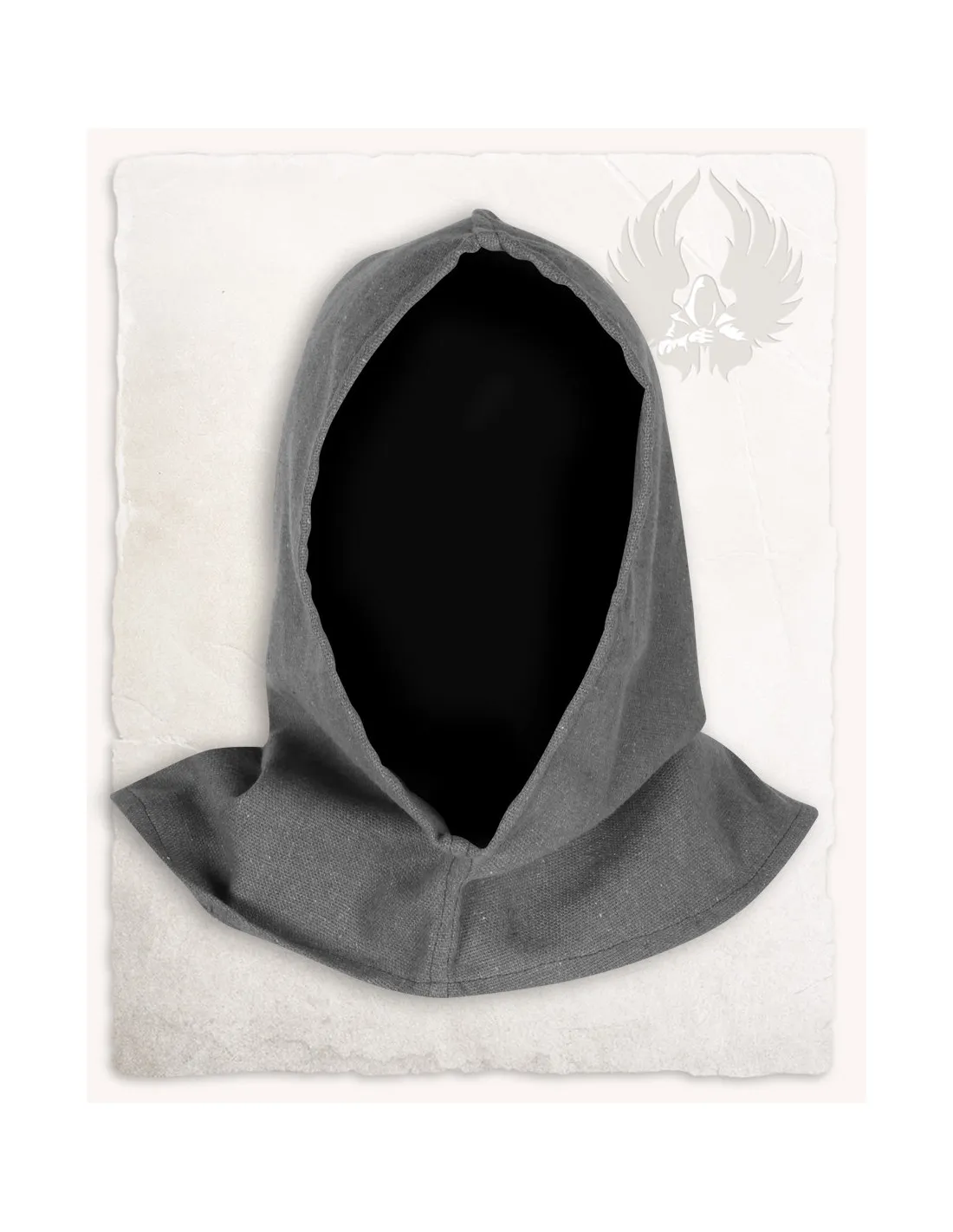 Capuche Bron vintage en toile de coton grise ⚔️ Boutique Épées