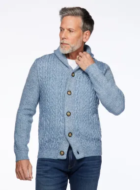 Cardigan bleu à col chle