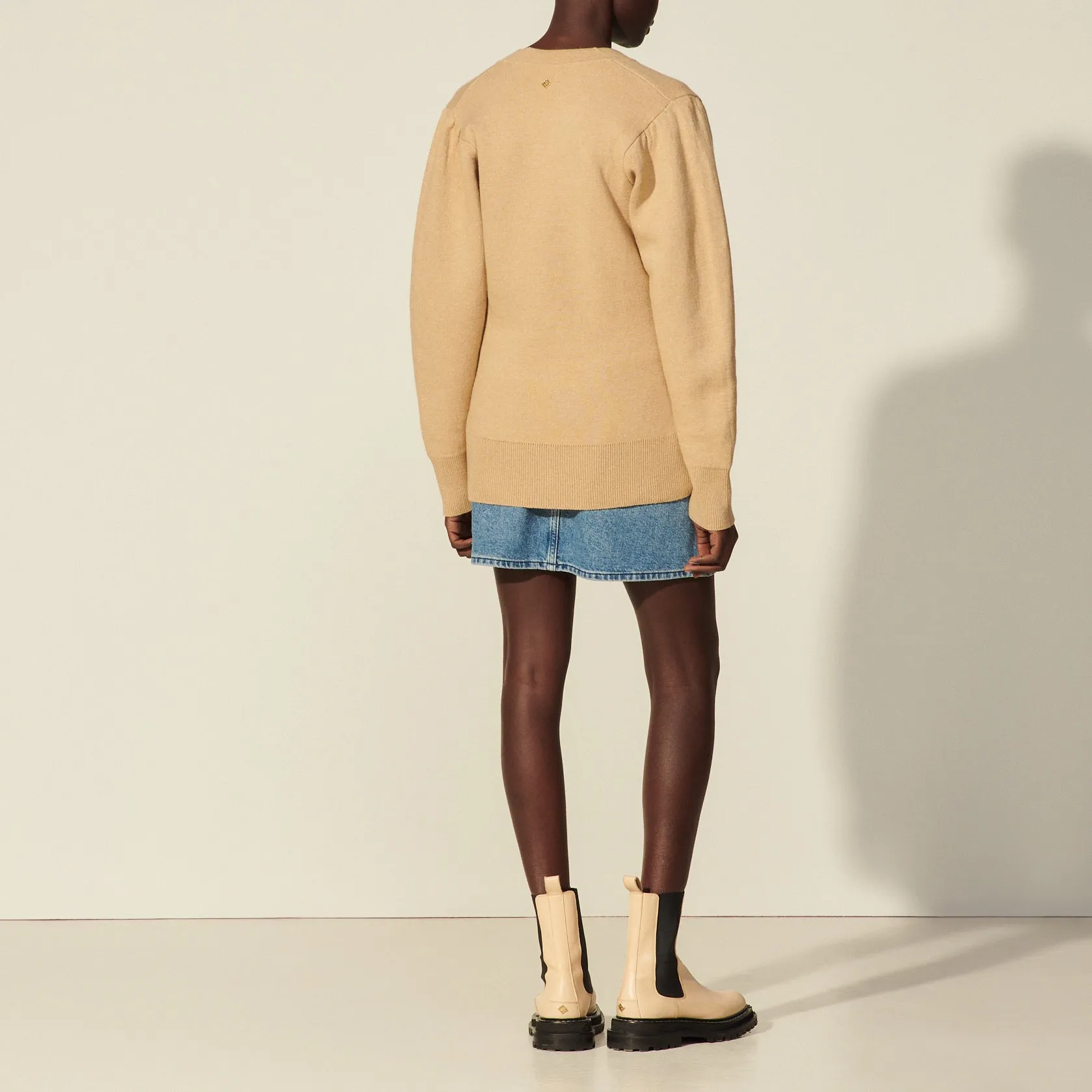 Cardigan long boutonné