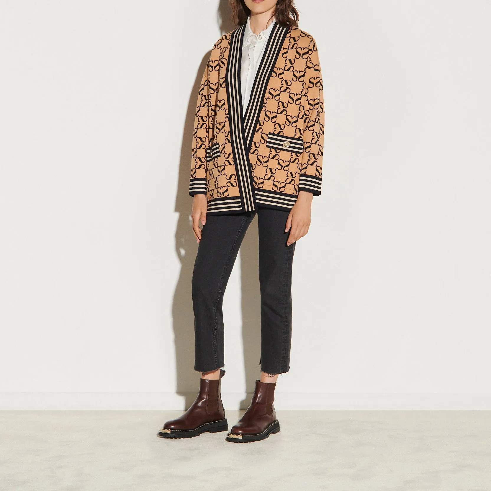 Cardigan oversize réversible