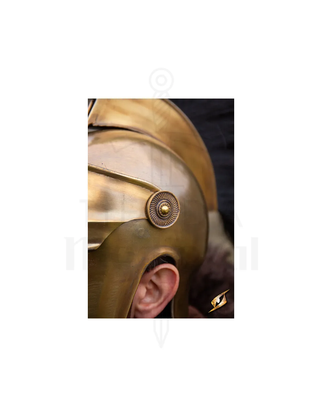 Casque corinthien à panache, finition dorée ⚔️ Boutique Épées