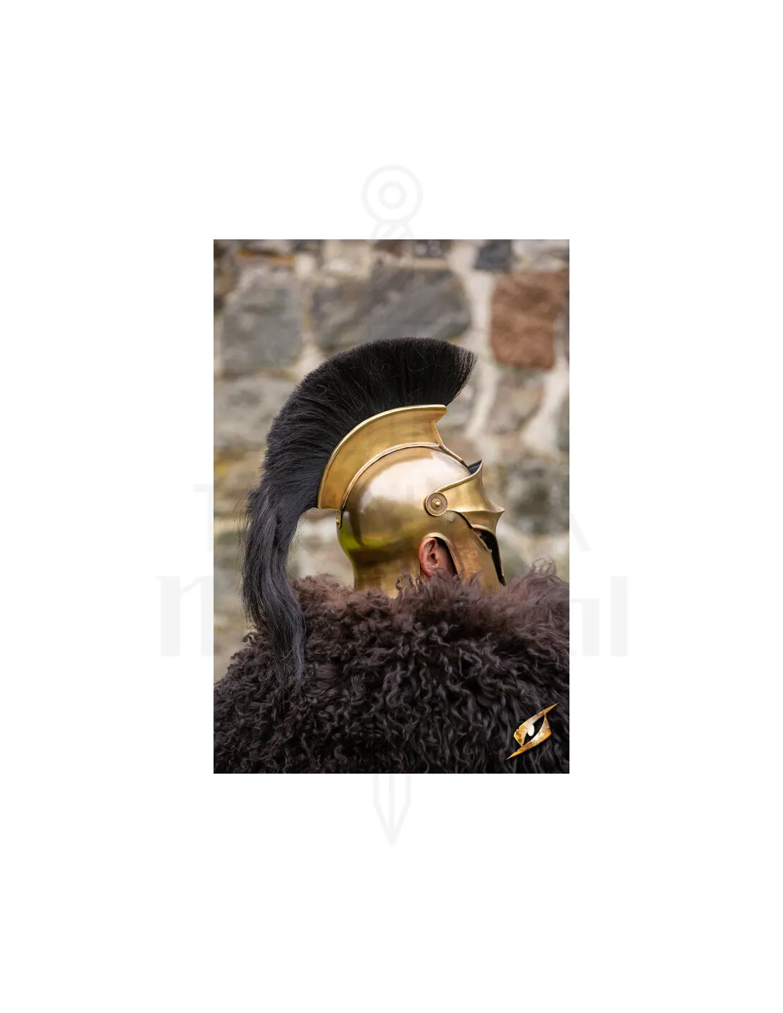 Casque corinthien à panache, finition dorée ⚔️ Boutique Épées