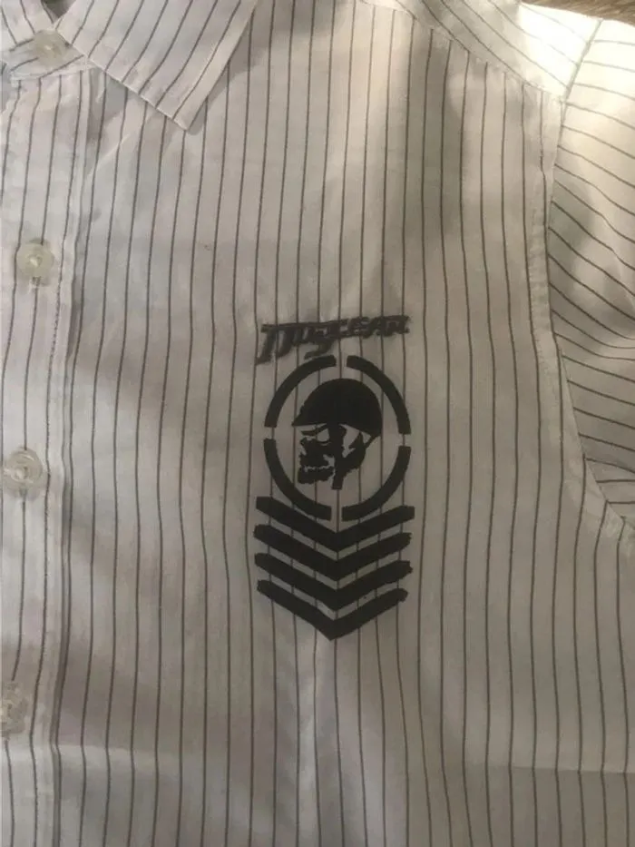Chemise à motif blanche manches longues - No Fear - Prématuré  | Beebs