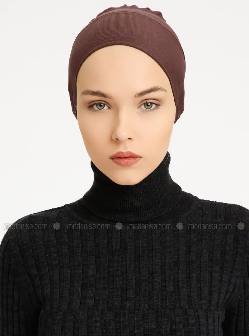 Combed Cotton - Lace up - Non-slip undercap - Brown - Bonnet - Bone
