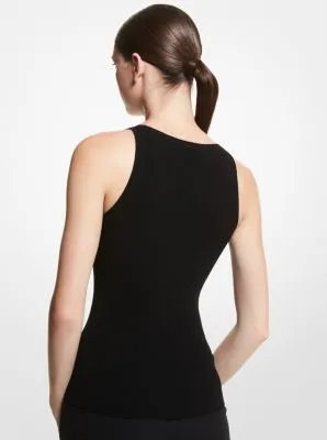 Débardeur en viscose extensible côtelée