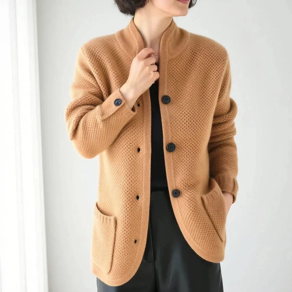 Edda - Cardigan élégant en cachemire avec bouton