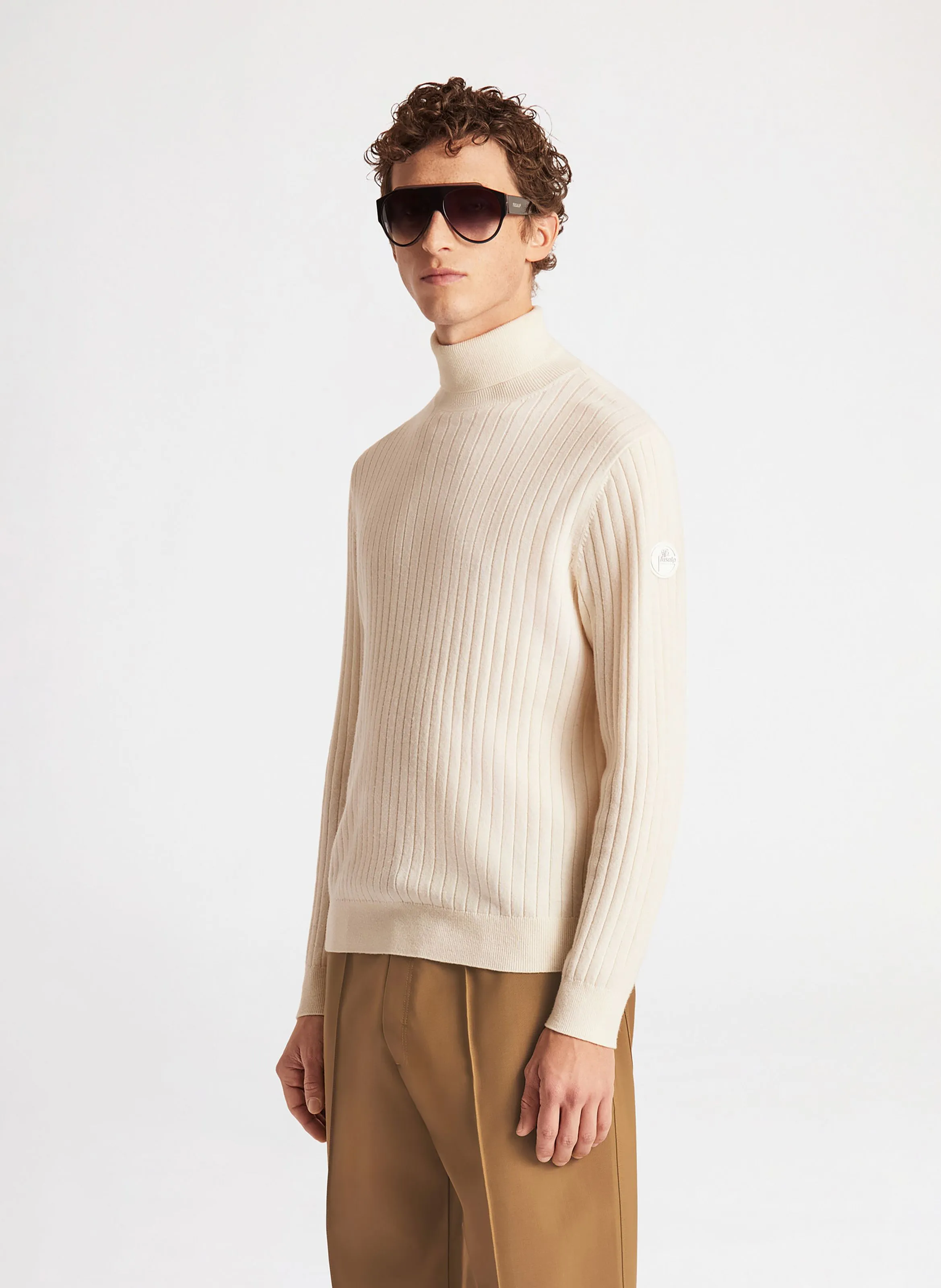 FUSALP  Pull armand en laine - Blanc