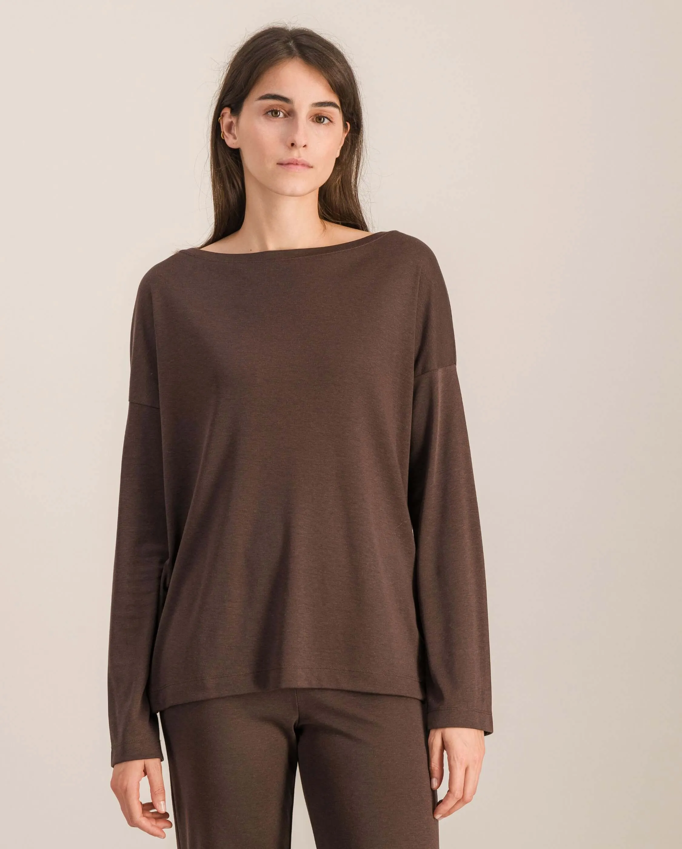 Haut de pyjama femme, chocolat