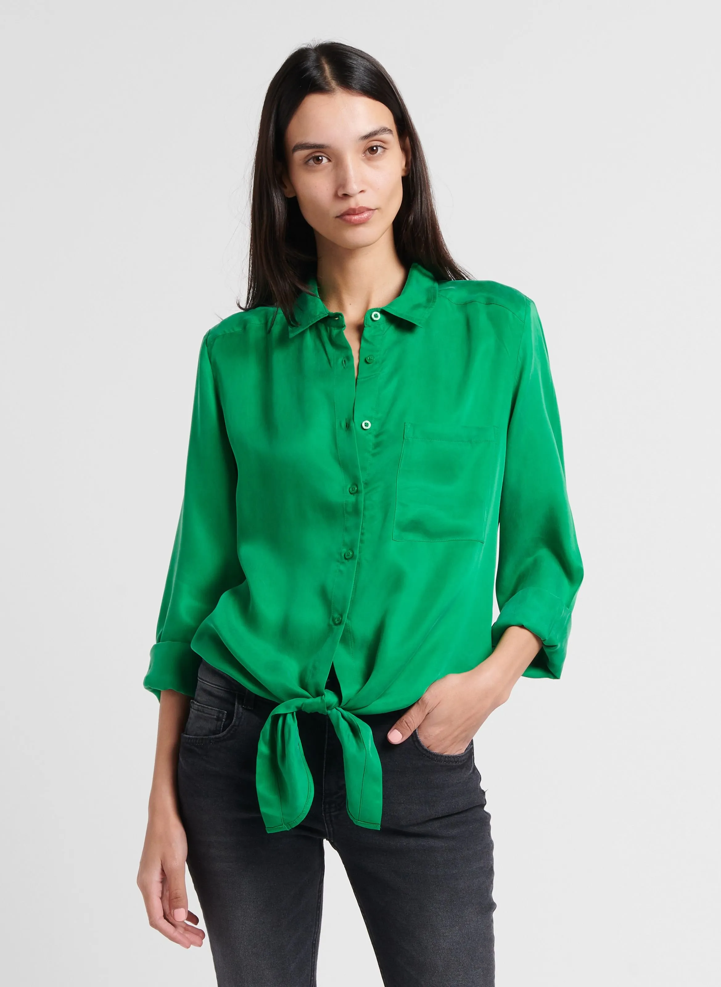 IKKS  Chemise droite col classique - Vert