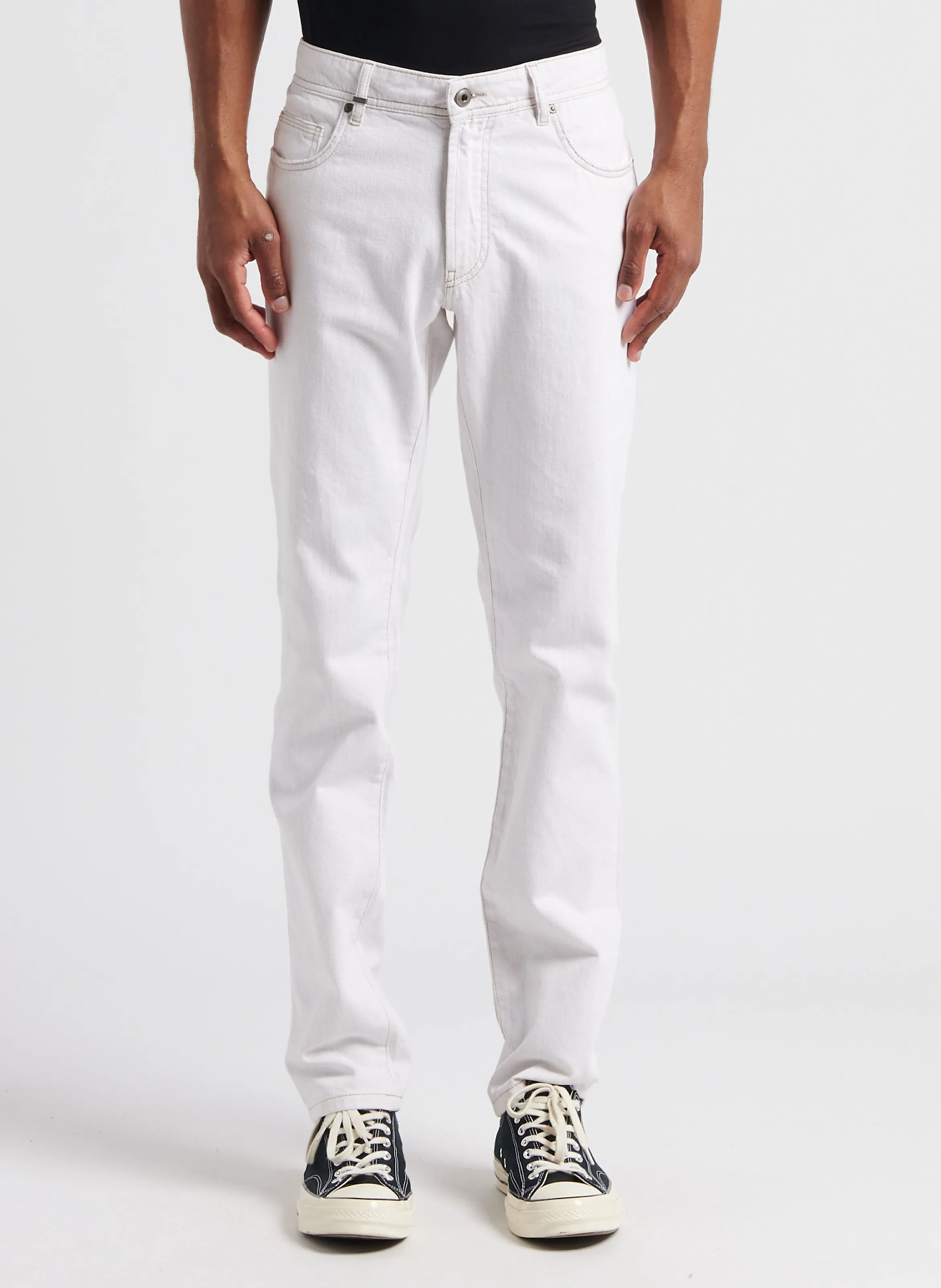 IKKS  Jean slim en coton et lin mélangé - Blanc