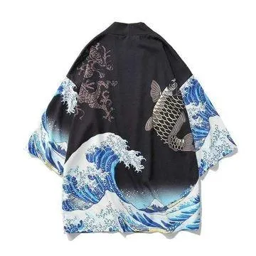 Kimono Cardigan Japonais Vague