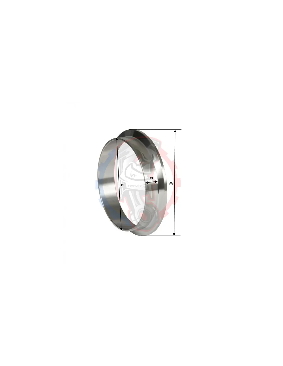 Kit V-Band Inox avec Gorge de Positionnement Ø38 à 127mm