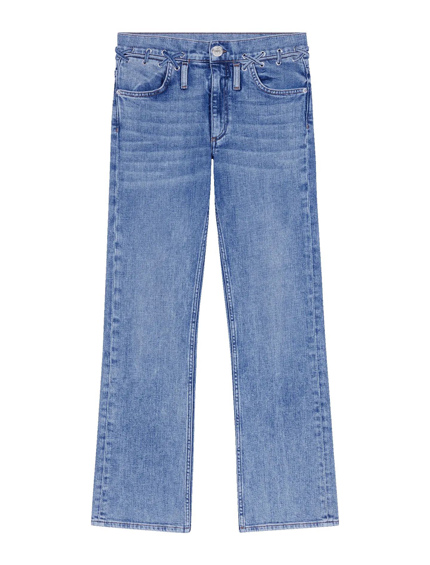 MAJE  Jean droit en coton mélangé - Bleu