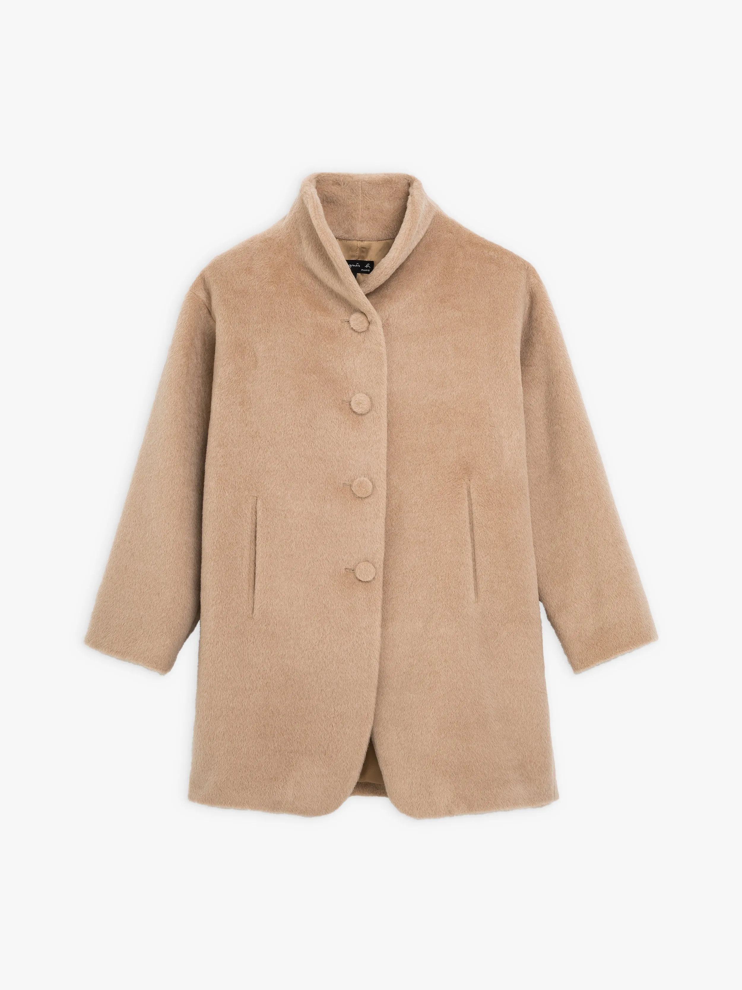 manteau Germain en alpaga et laine beige clair