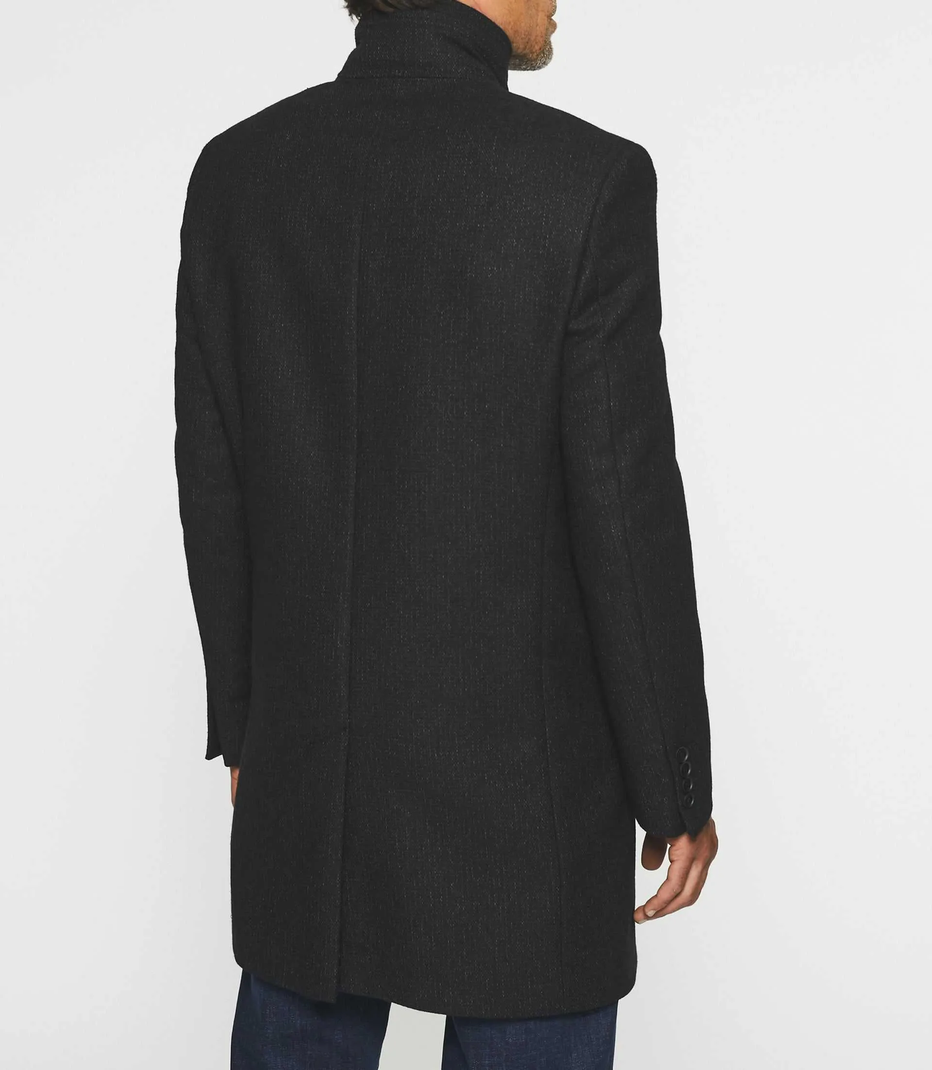 Manteau ville droit noir IONI