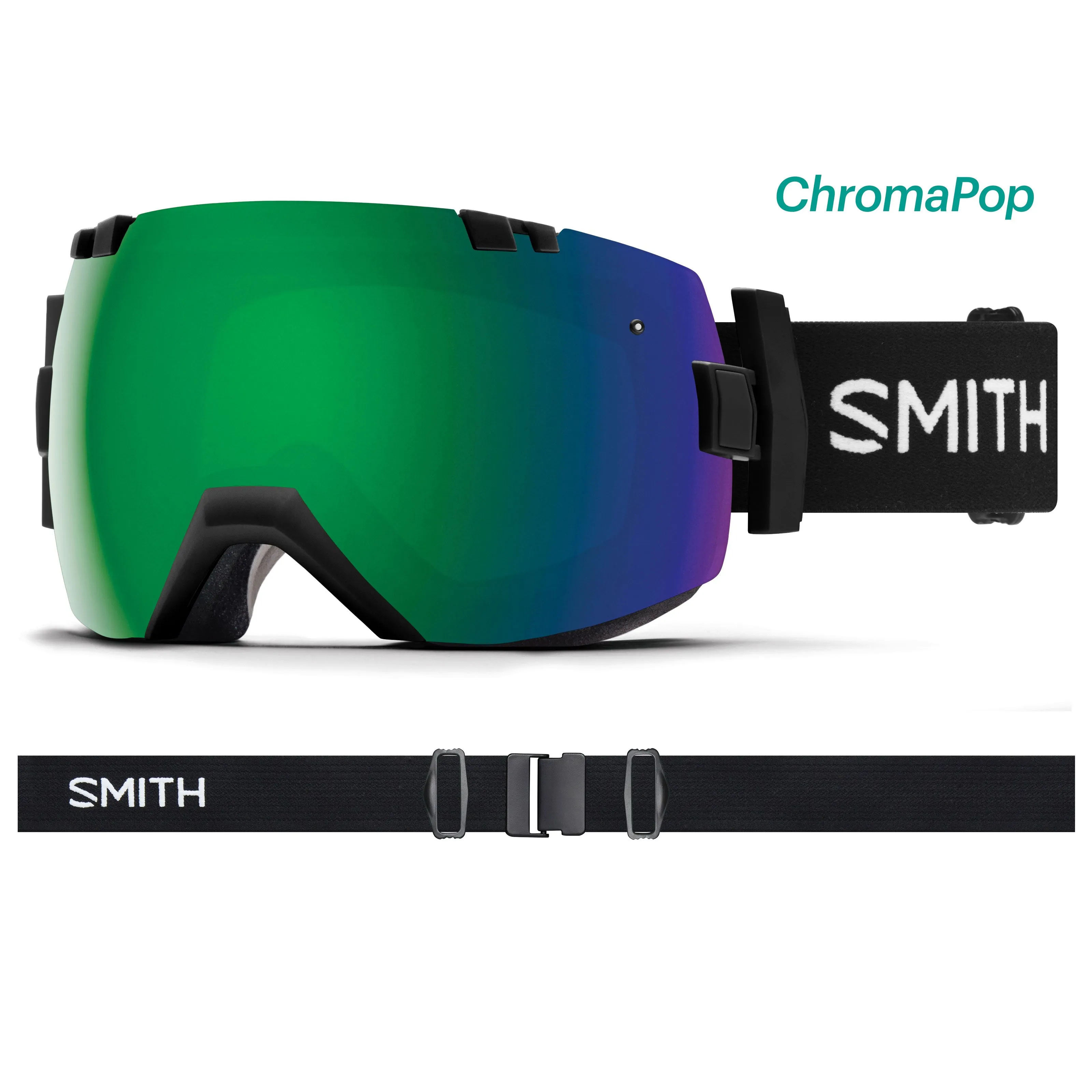 Masque de Ski I/O X - Black - Chromapop Sun Green Mirror