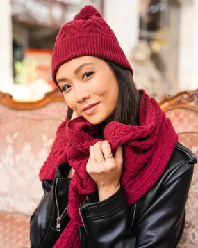 Minuit sur Terre - Bonnet en tricot de coton bio à effet torsadé