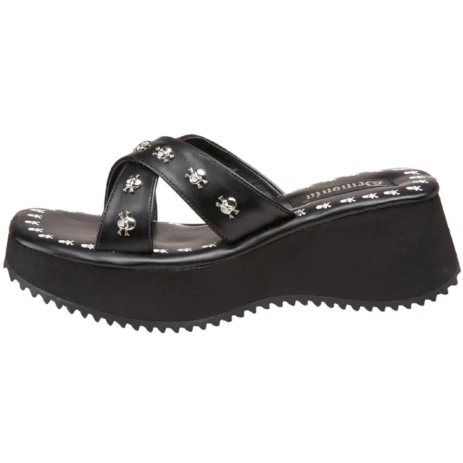 Noir 6,5 cm FLIP-05 Plateforme Tongs Gothique Femmes