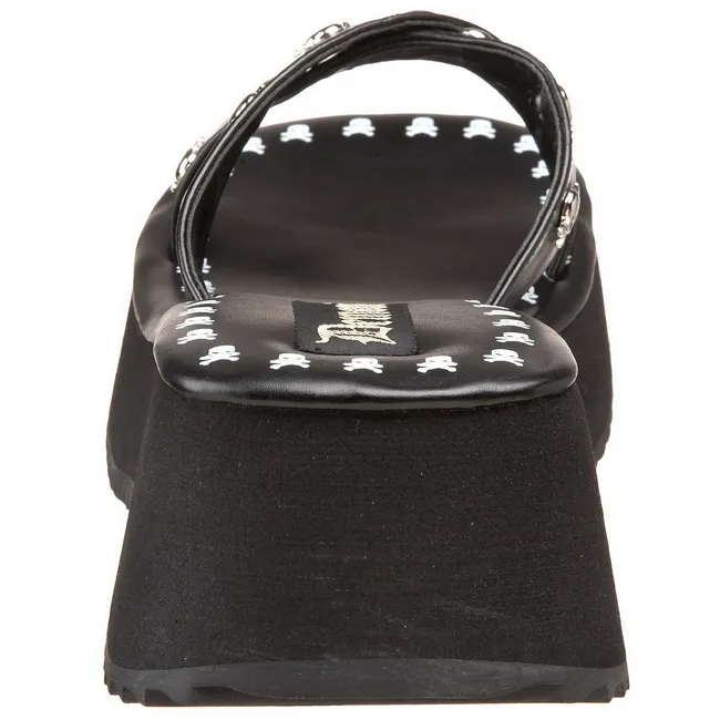 Noir 6,5 cm FLIP-05 Plateforme Tongs Gothique Femmes