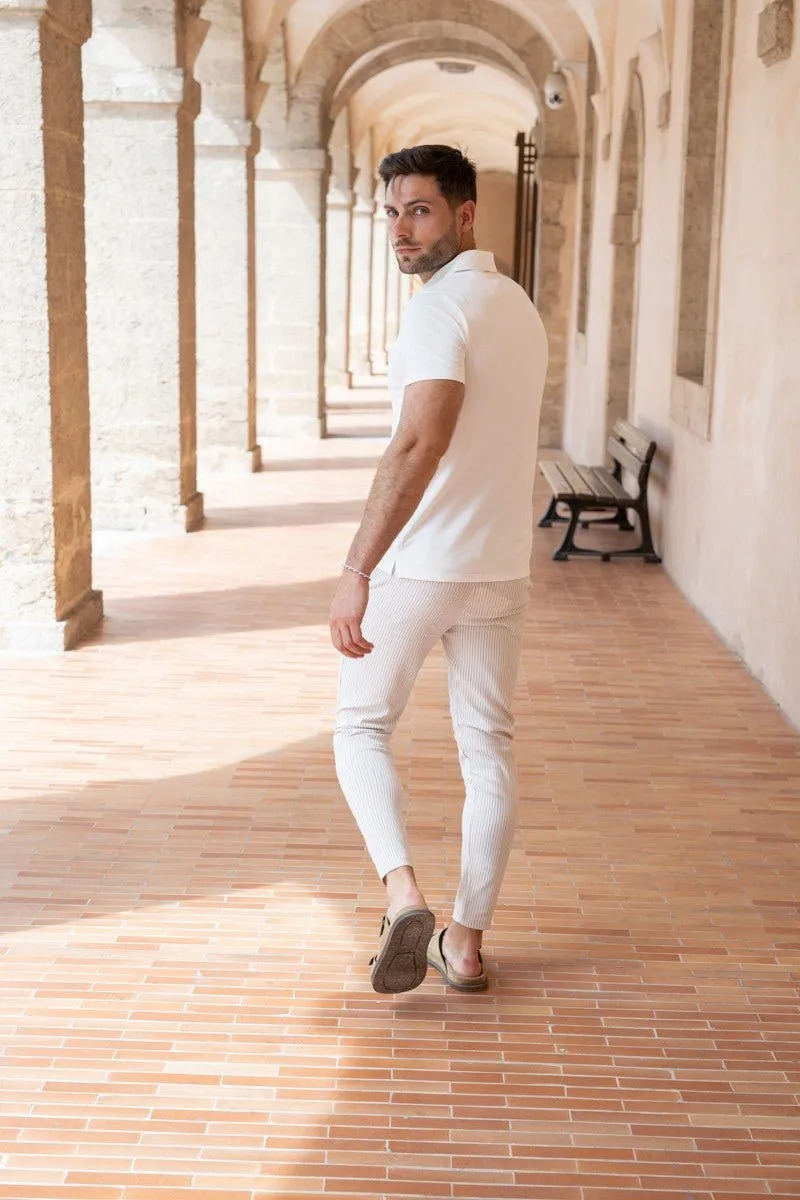 Pantalon chino à rayures