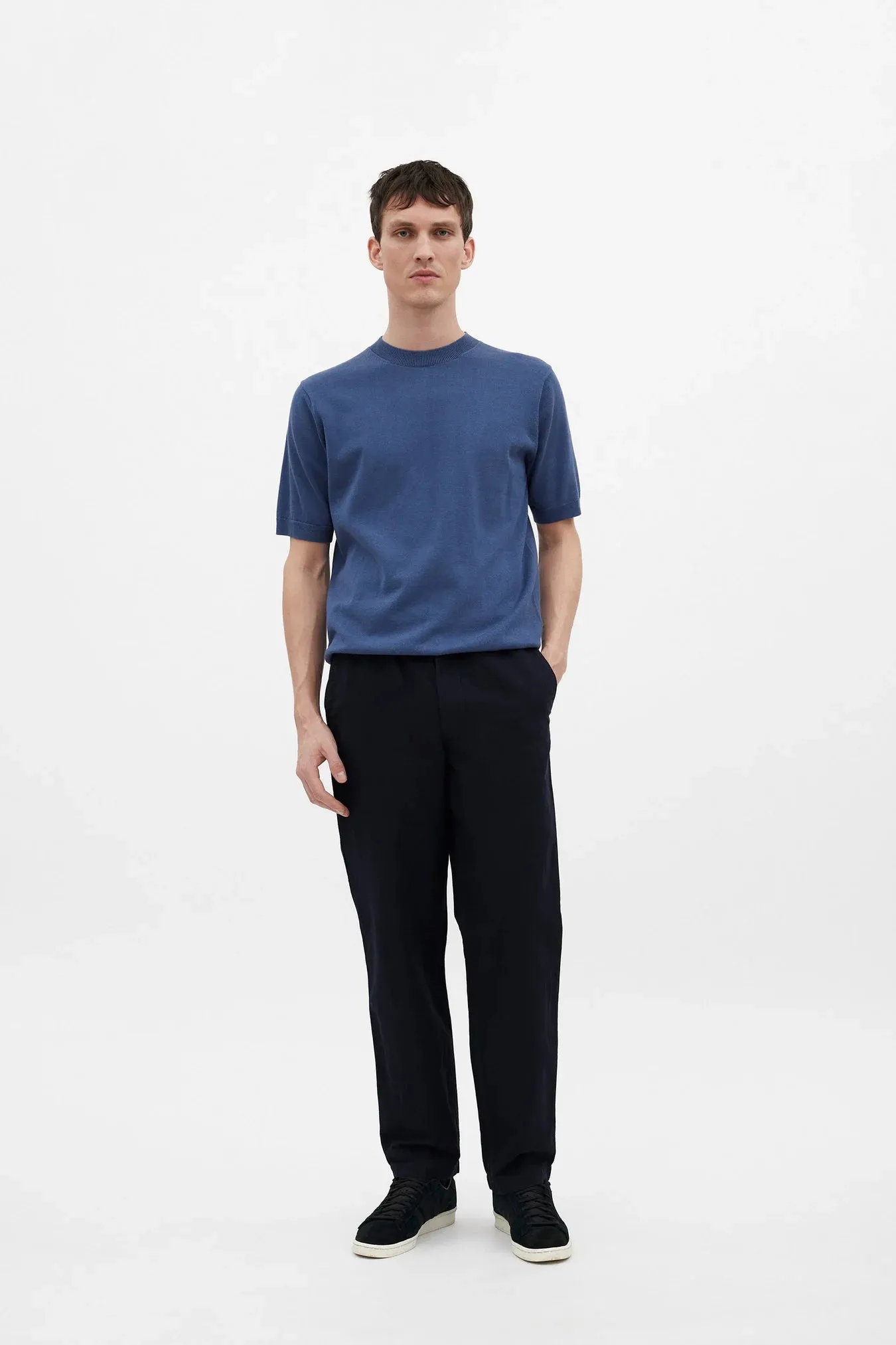Pantalon Ezra en lin et coton - marine