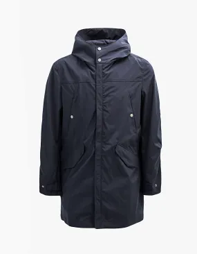 Parka marine à capuche Homme