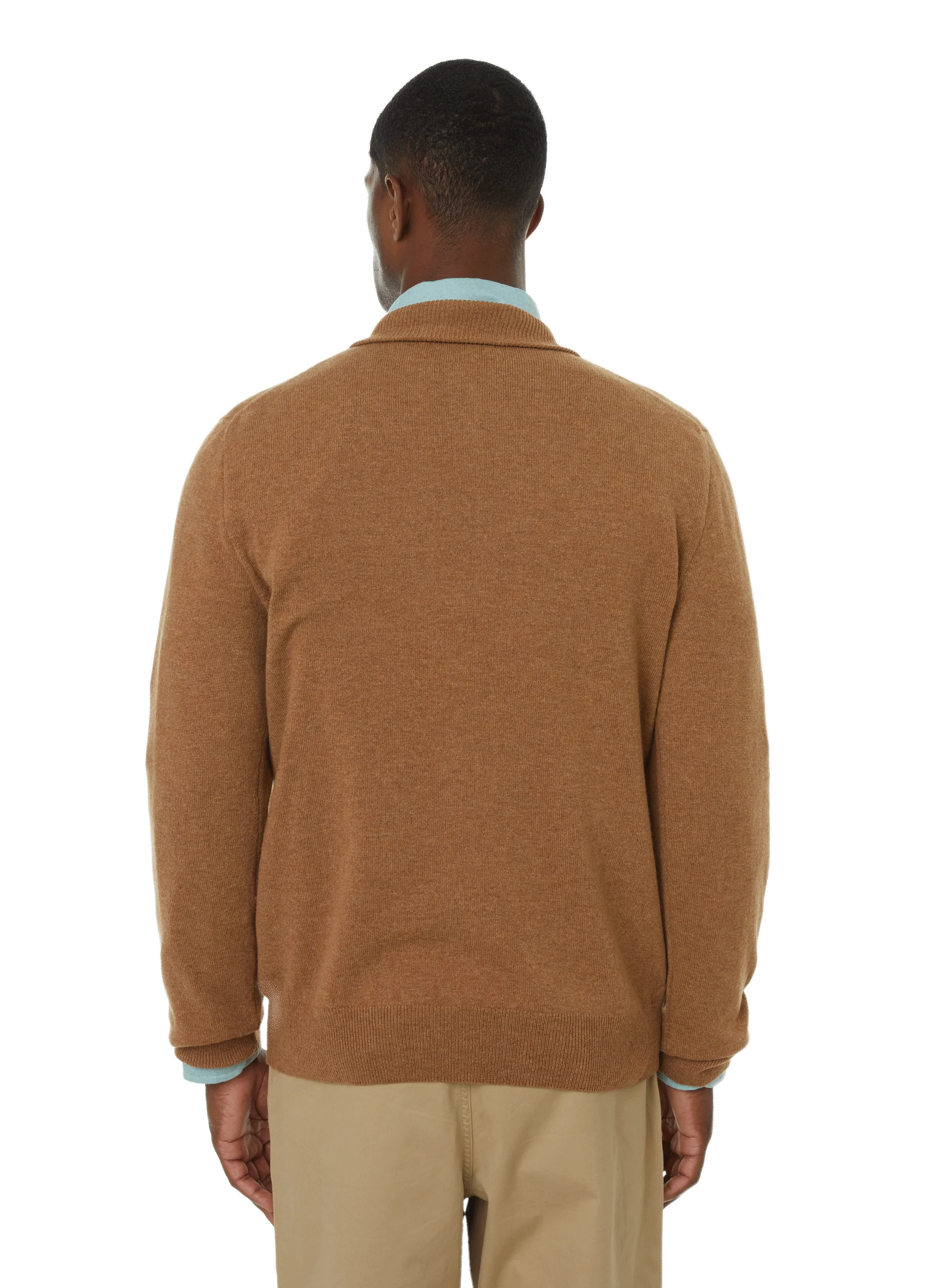 POLO RALPH LAUREN  Pull col zippé en laine - Marron