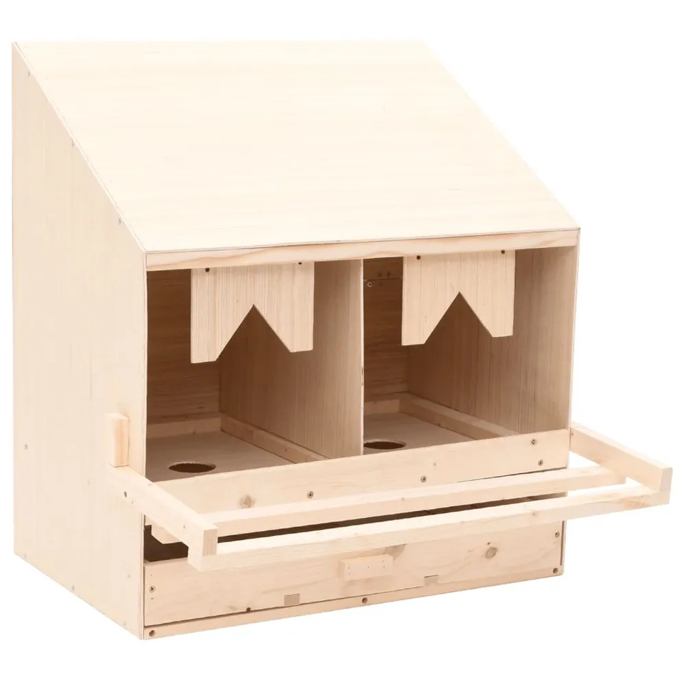 Pondoir 2 compartiments 63x40x65 cm bois de pin massif
