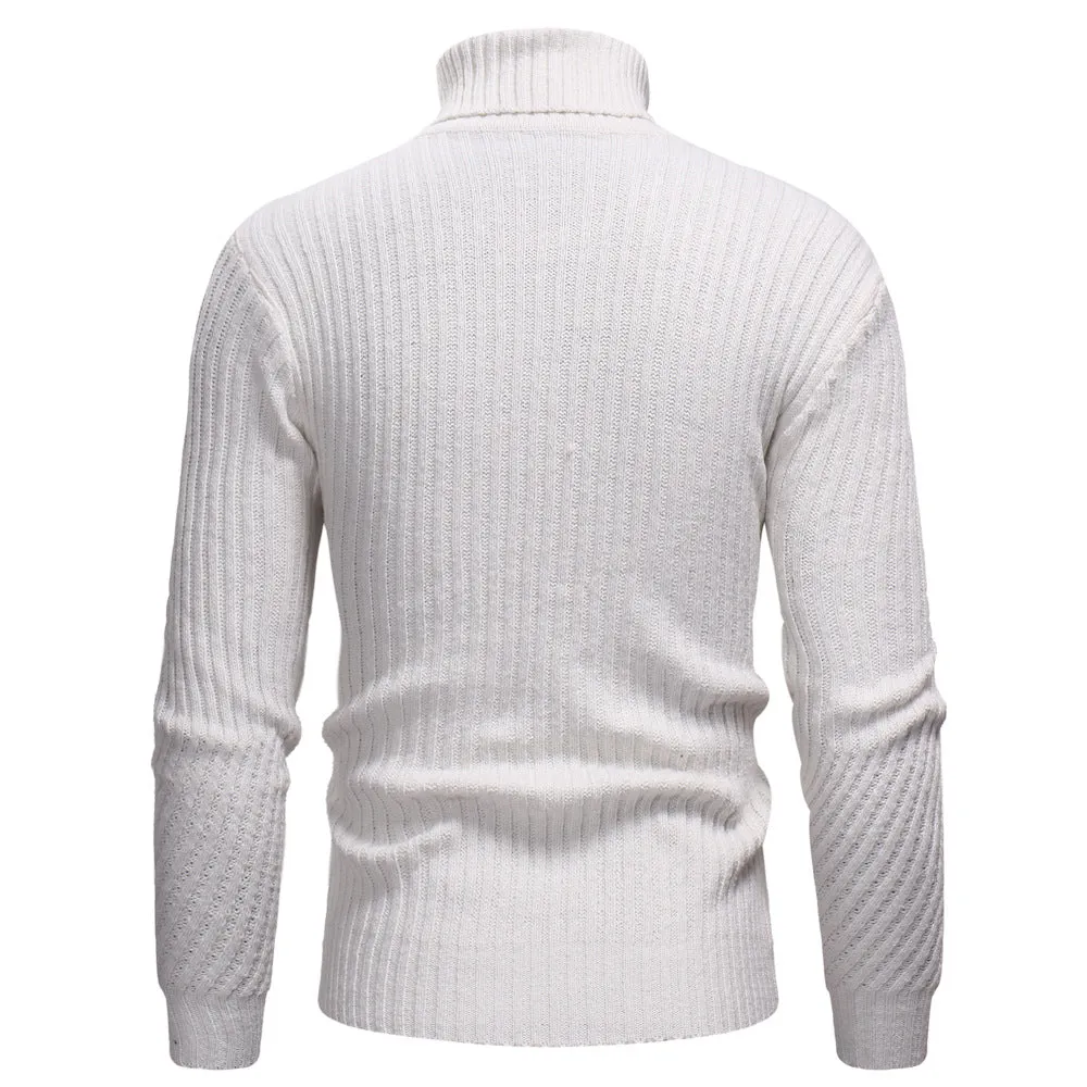 Pull Col Roulé Homme Laine Blanc