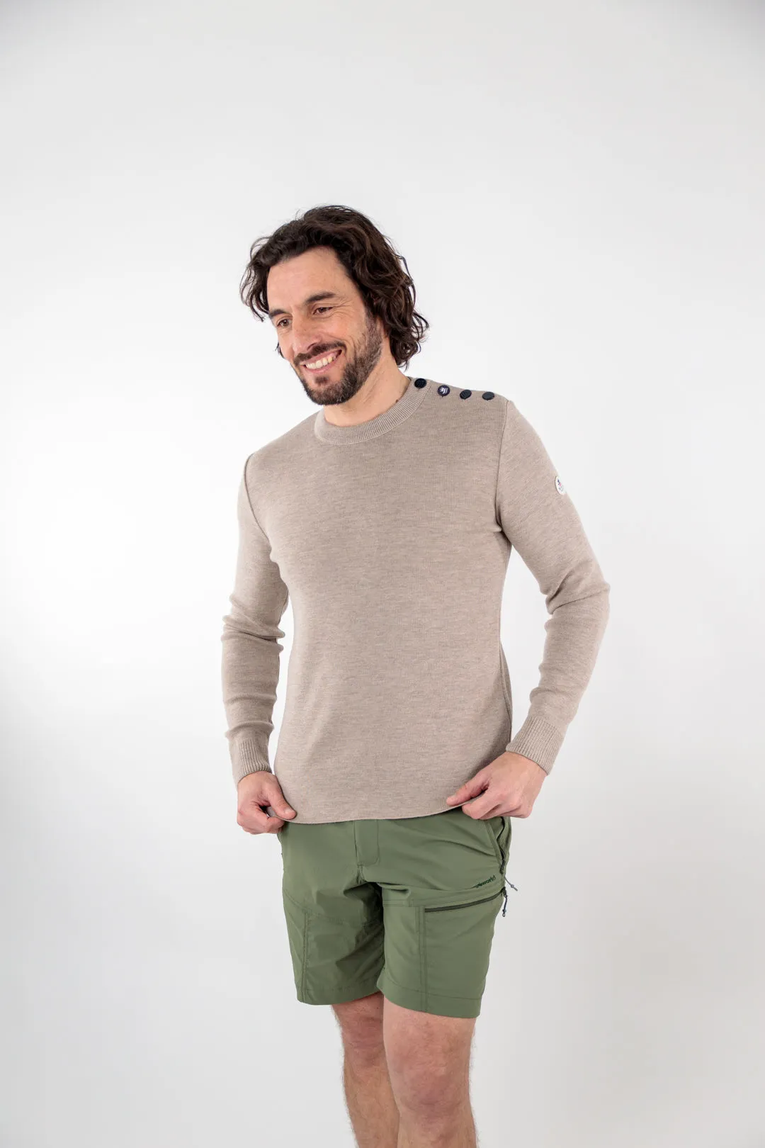 Pull marin uni laine mérinos