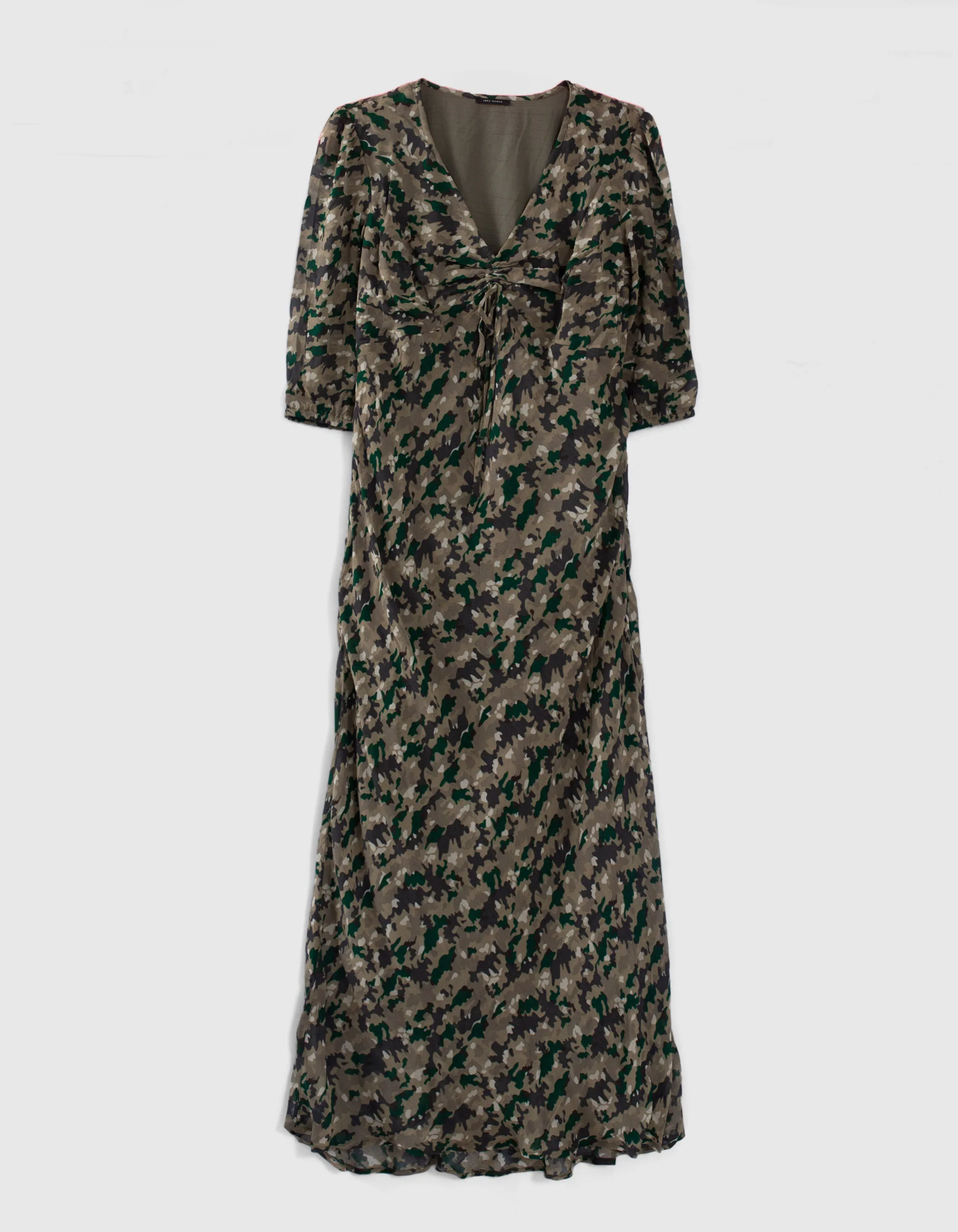 Robe longue lichen imprimé green camo Femme
