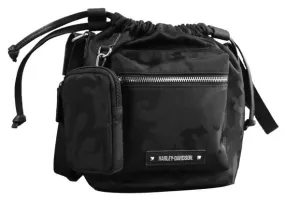 SAC A MAIN BANDOULIERE AVEC CORDON DE SERRAGE • Harley-Davidson La Rochelle