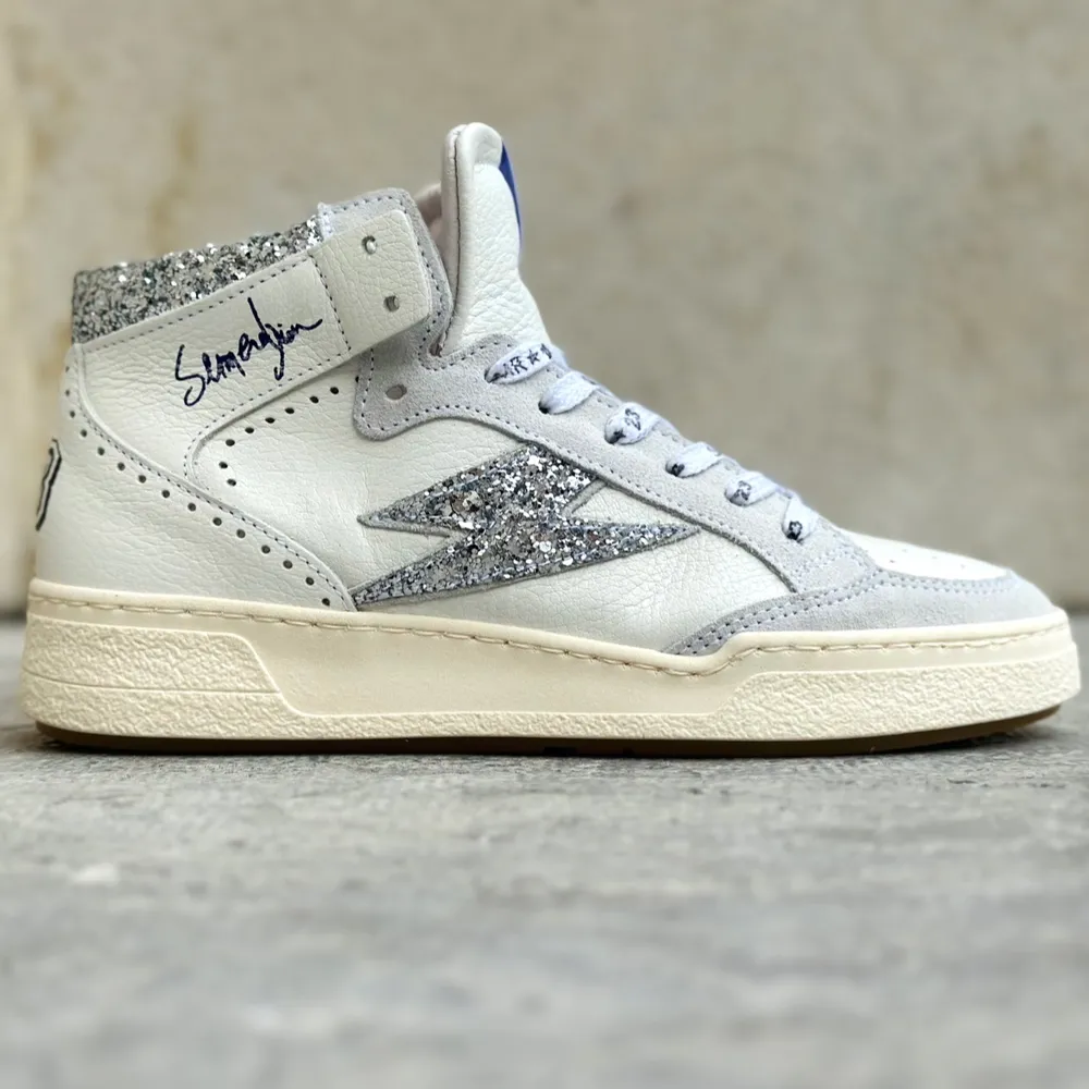 Semerdjian Braga 9491 basket montante blanc et argent.
