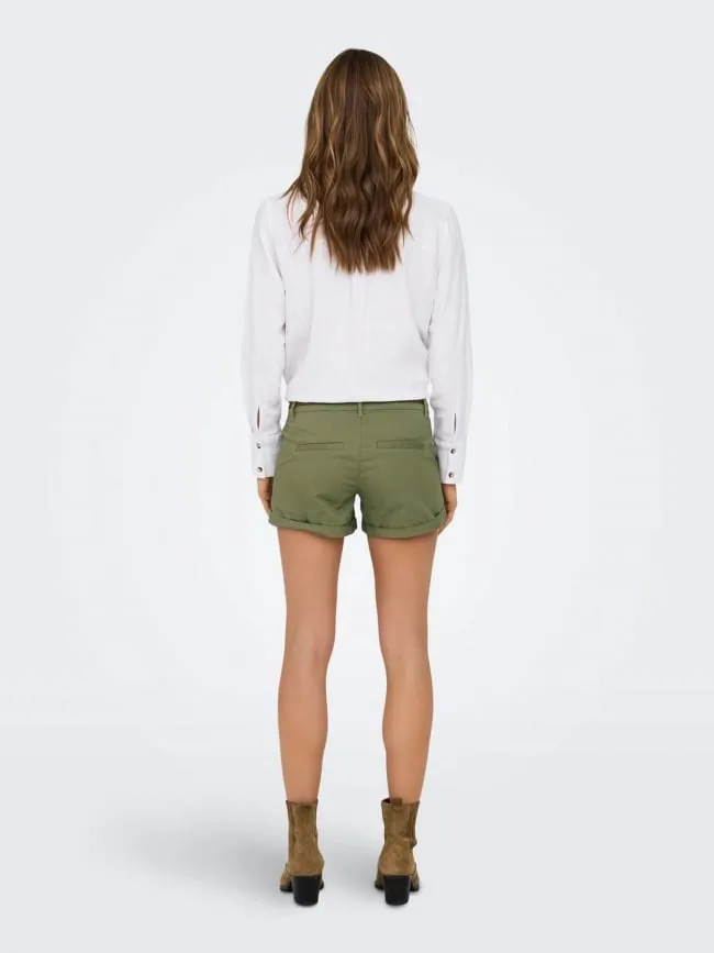 Short chino regular evelyn kaki femme - Only | wimod