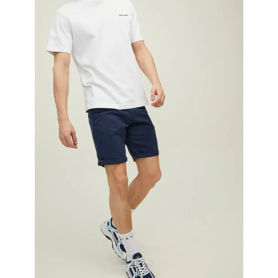 Short chino Regular Fit Bleu Marine en coton Brett Carl | 3 Suisses