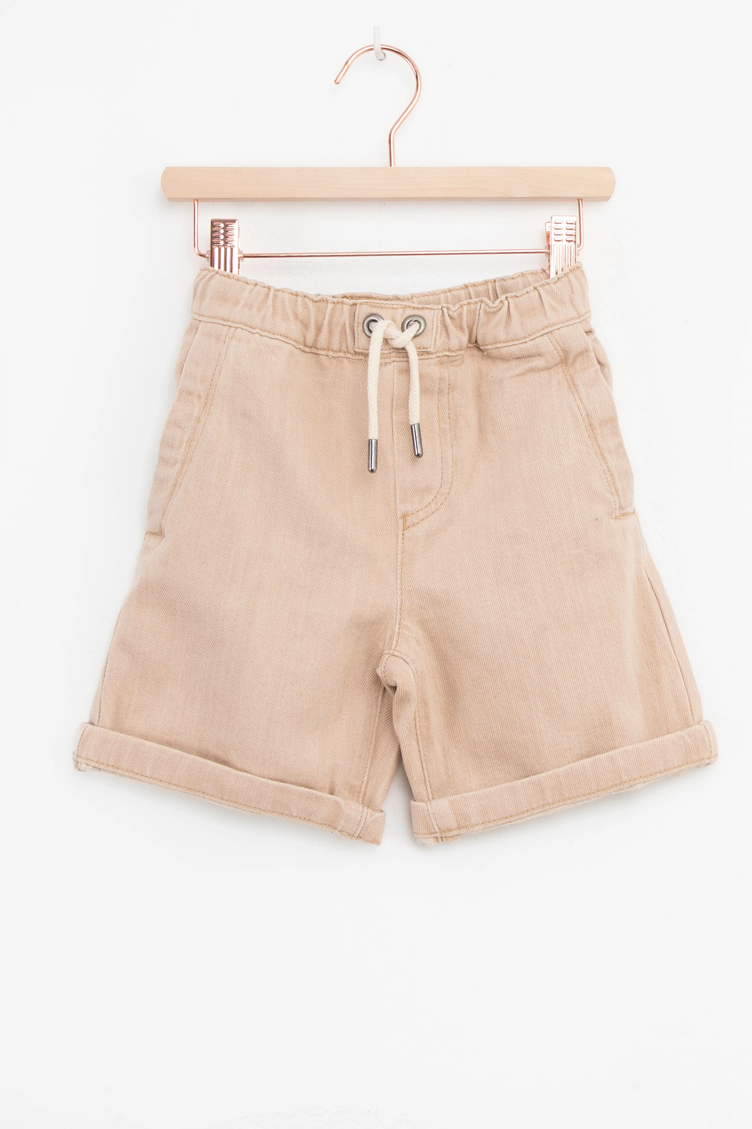 Short pull-on en jean - beige