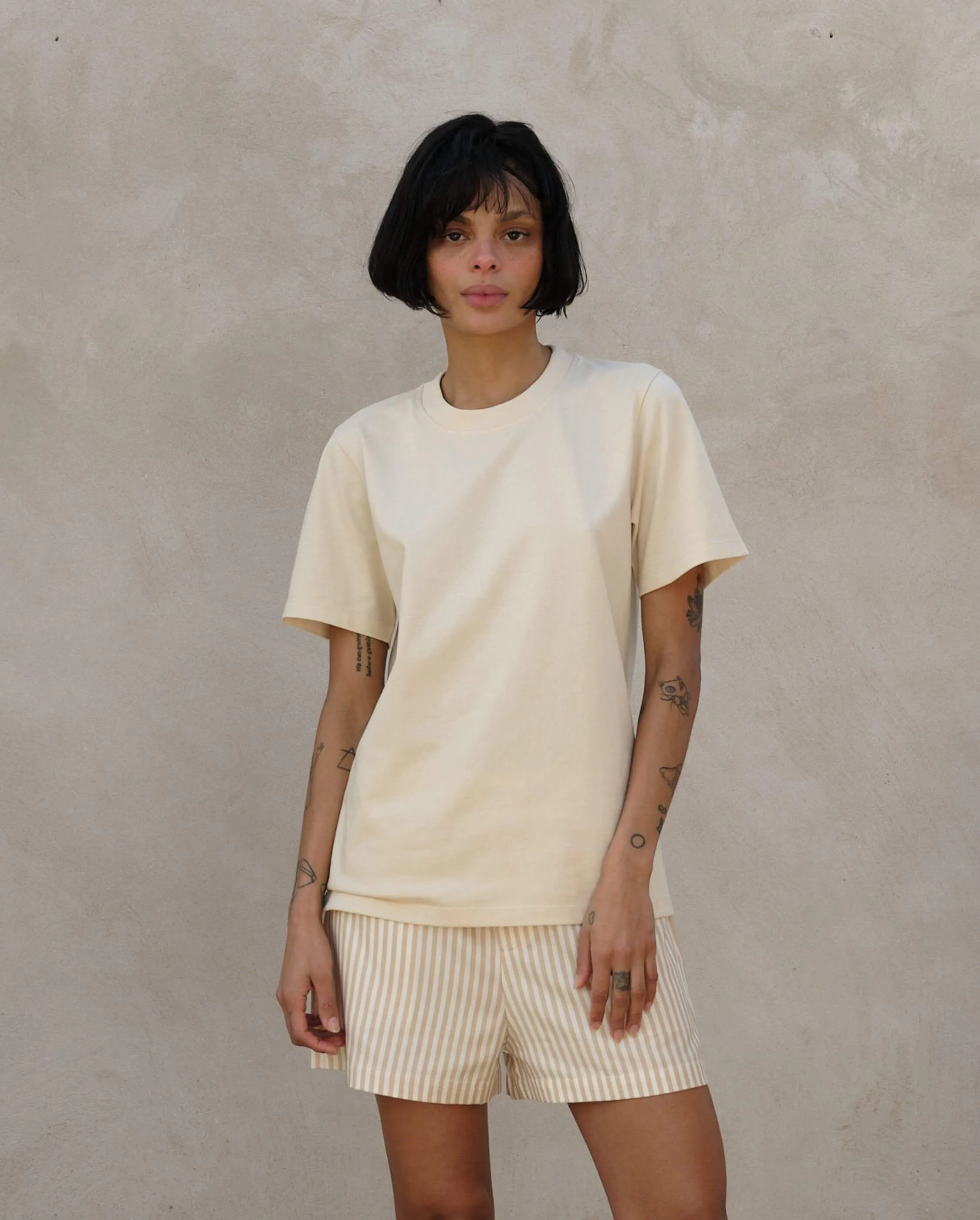 Short pyjama femme, latte