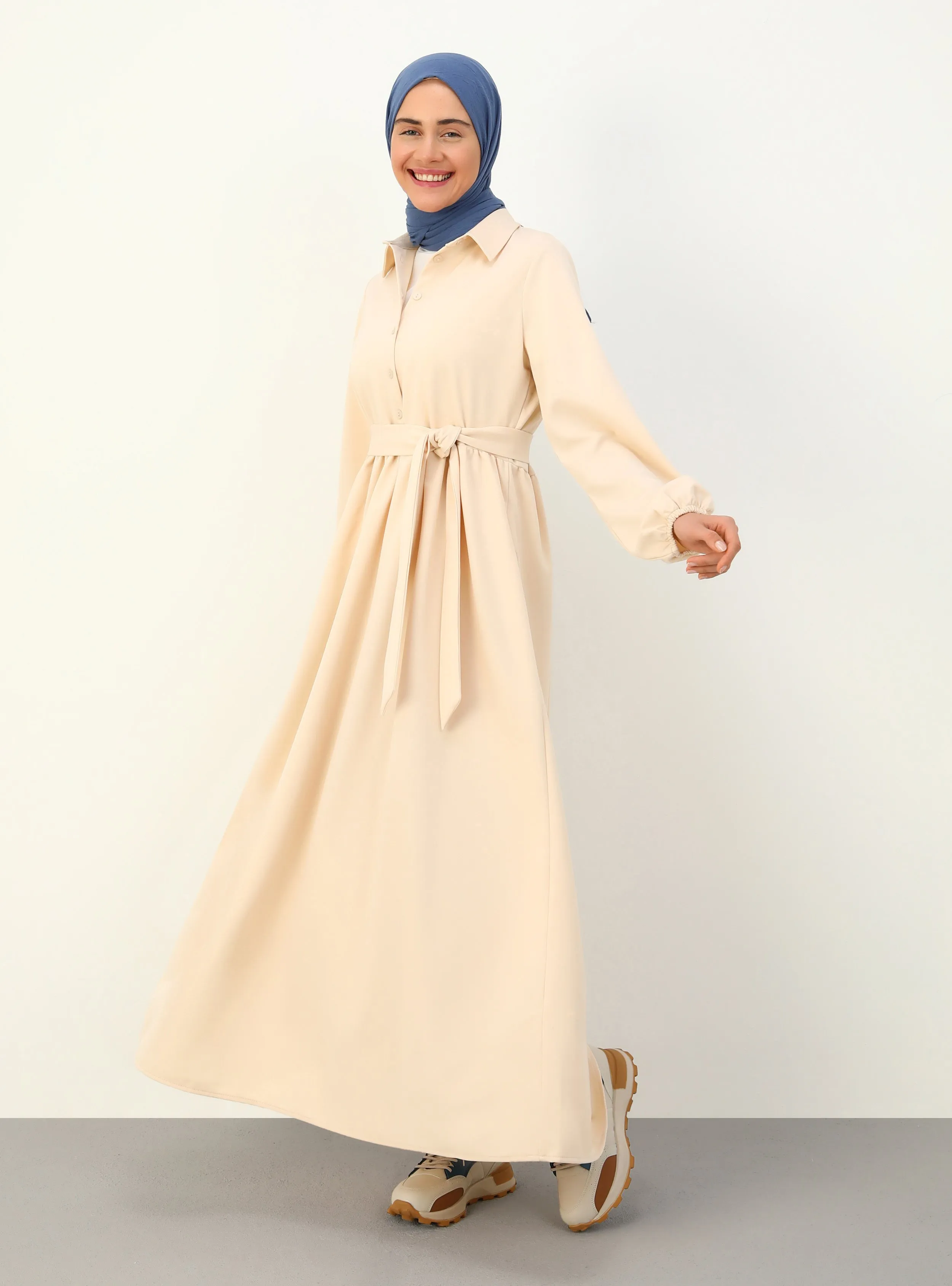 Stone Color - Modest Dress
